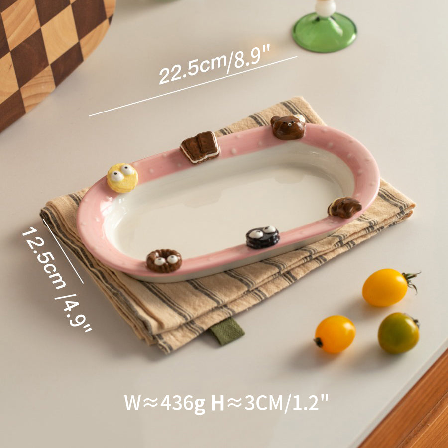 Cute biscuit-themed Ceramic Plates for Desserts