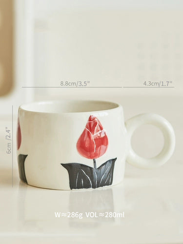Floral Breakfast Coffee Tea Mug for Home - PeauleyHome
