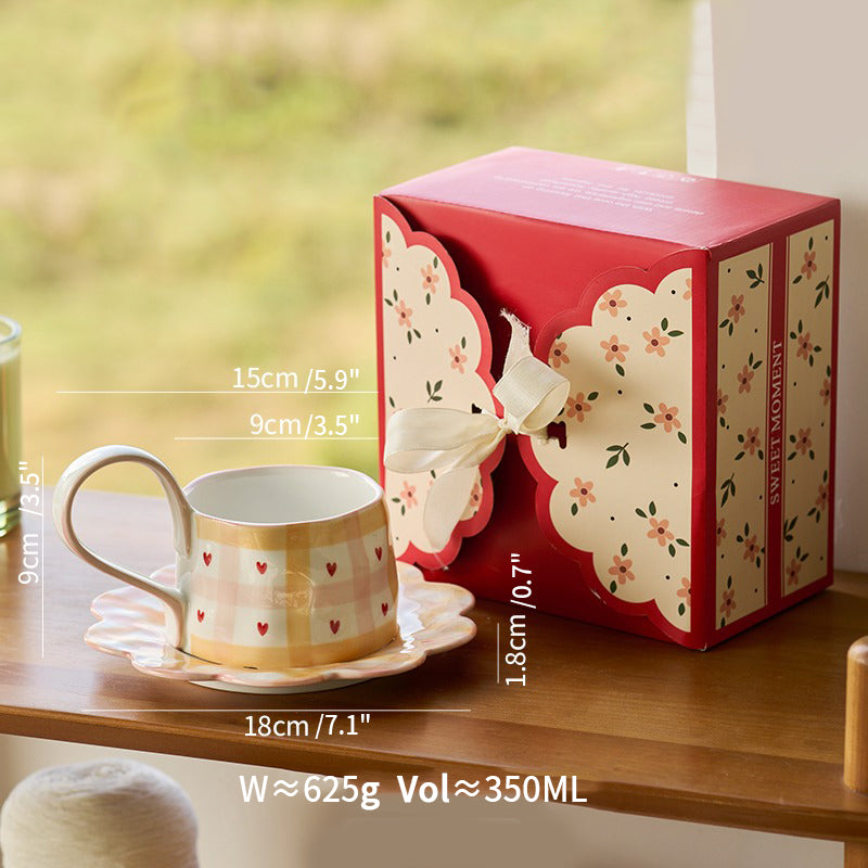 Exquisite Vintage Ceramic Mug Saucer Set