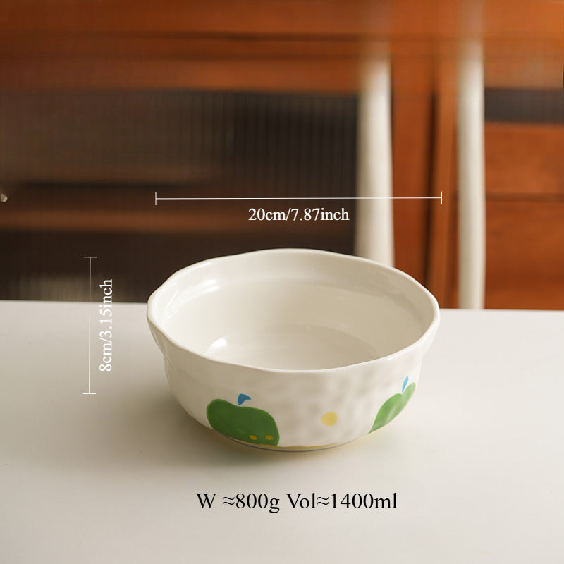 Underglazed Pretty Ceramic Bowls Plates Saucer Set