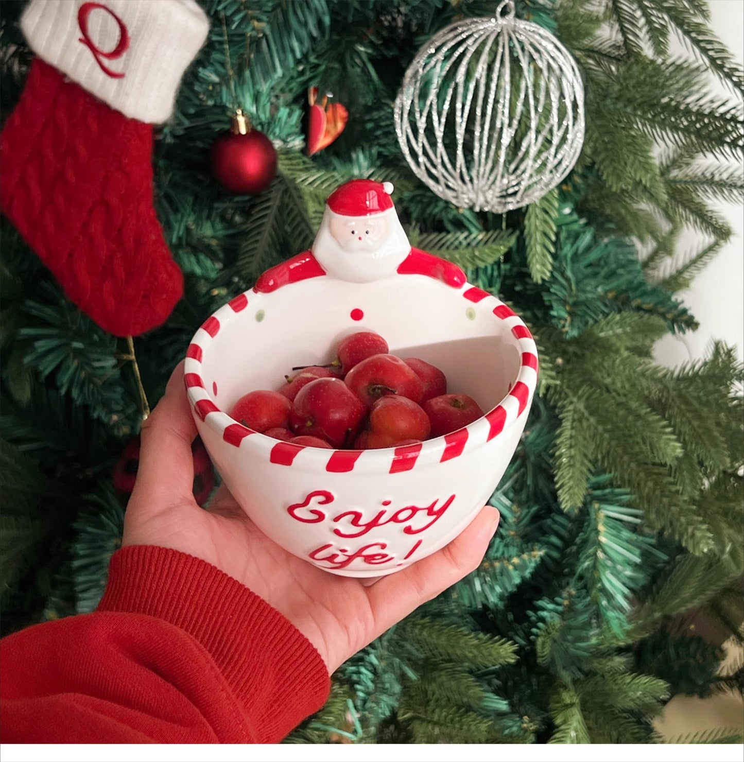 Santa Claus Ceramic Bowl - Underglaze Color Tableware