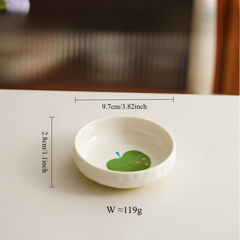 Underglazed Pretty Ceramic Bowls Plates Saucer Set