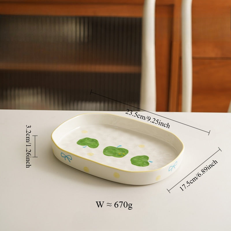 Underglazed Pretty Ceramic Bowls Plates Saucer Set
