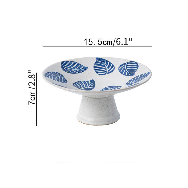 Chinese Style Exquisite Ceramic Pedestal Plates / Bowls for Fruits or Desserts