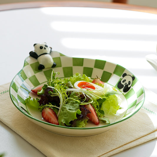 Panda Themed Ceramic Plates Bowls Saucer Spoon Set