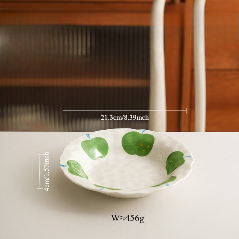 Underglazed Pretty Ceramic Bowls Plates Saucer Set