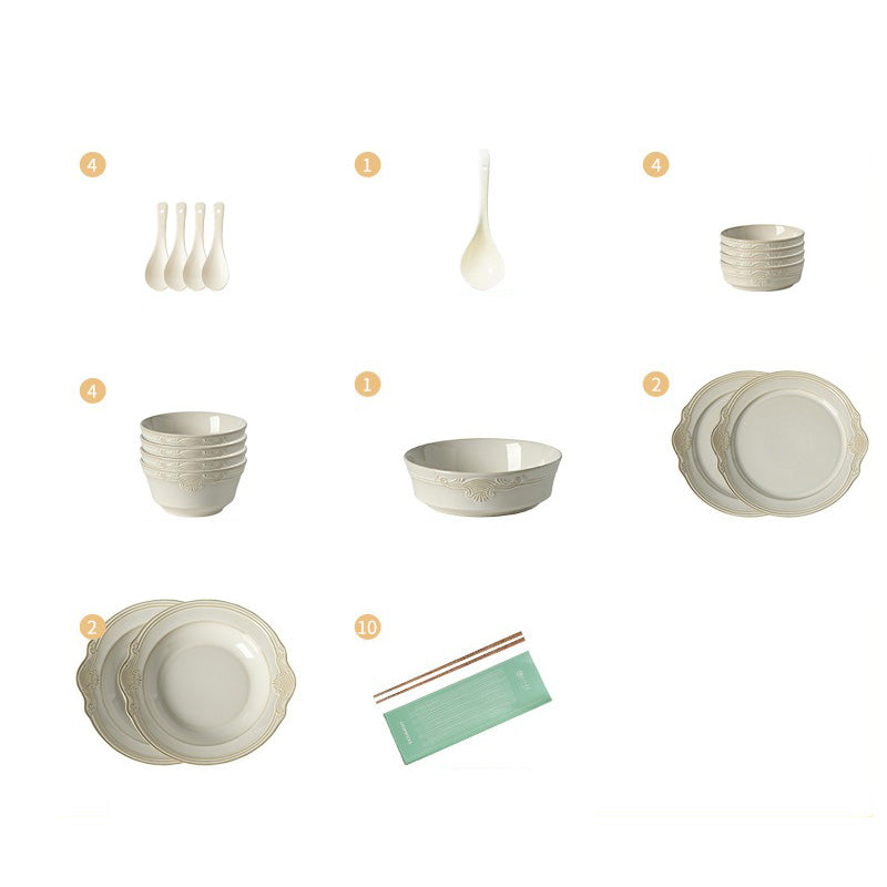 Luxury Vintage Ceramic Plates Bowls Set