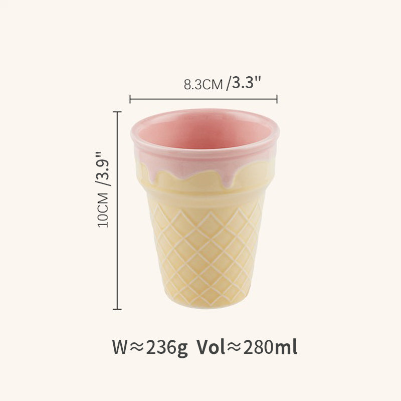 Lovely Icecream-themed Ceramic Bowls Plates Cups