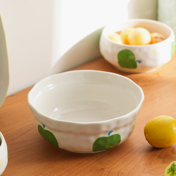 Underglazed Pretty Ceramic Bowls Plates Saucer Set