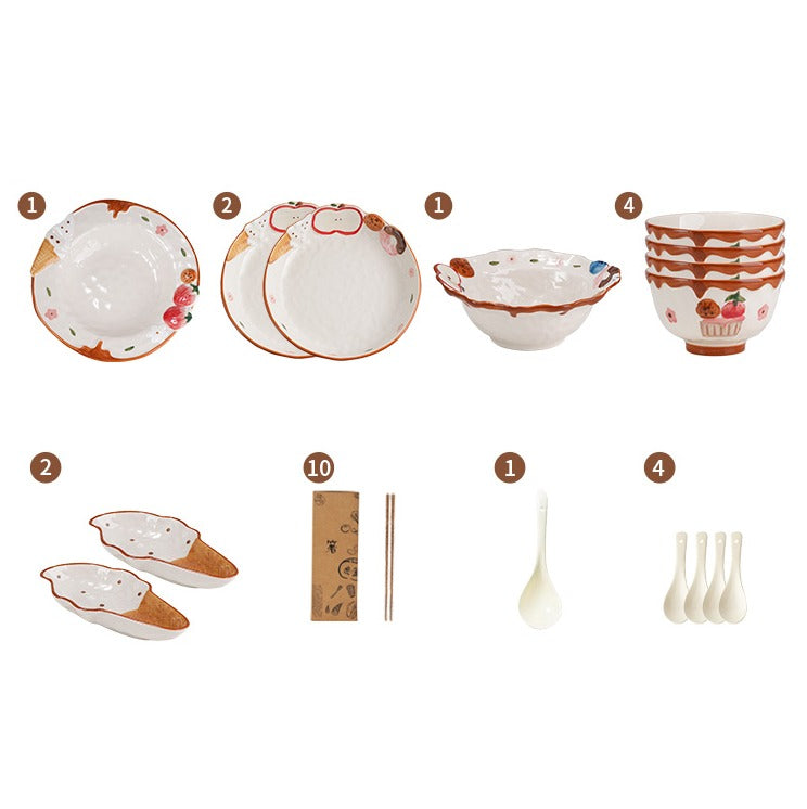 2025 New Arrival Adorable Underglazed Noodle Bowl Plate Set