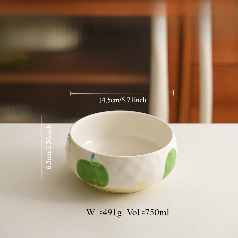 Underglazed Pretty Ceramic Bowls Plates Saucer Set
