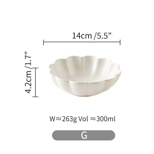 White Ceramic Lace Plate Dinner Fancy Bowls and Platters for Home - PeauleyHome