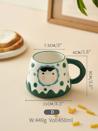 Face Latte Coffee Cup Ceramic Mug - PeauleyHome
