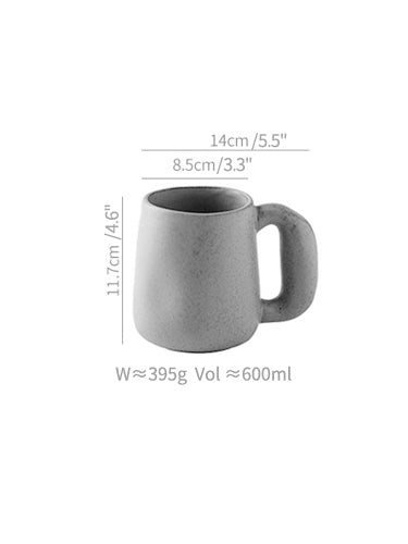 Original Handmade Ceramic Coffee Tea Mugs with Chubby Handle - PeauleyHome