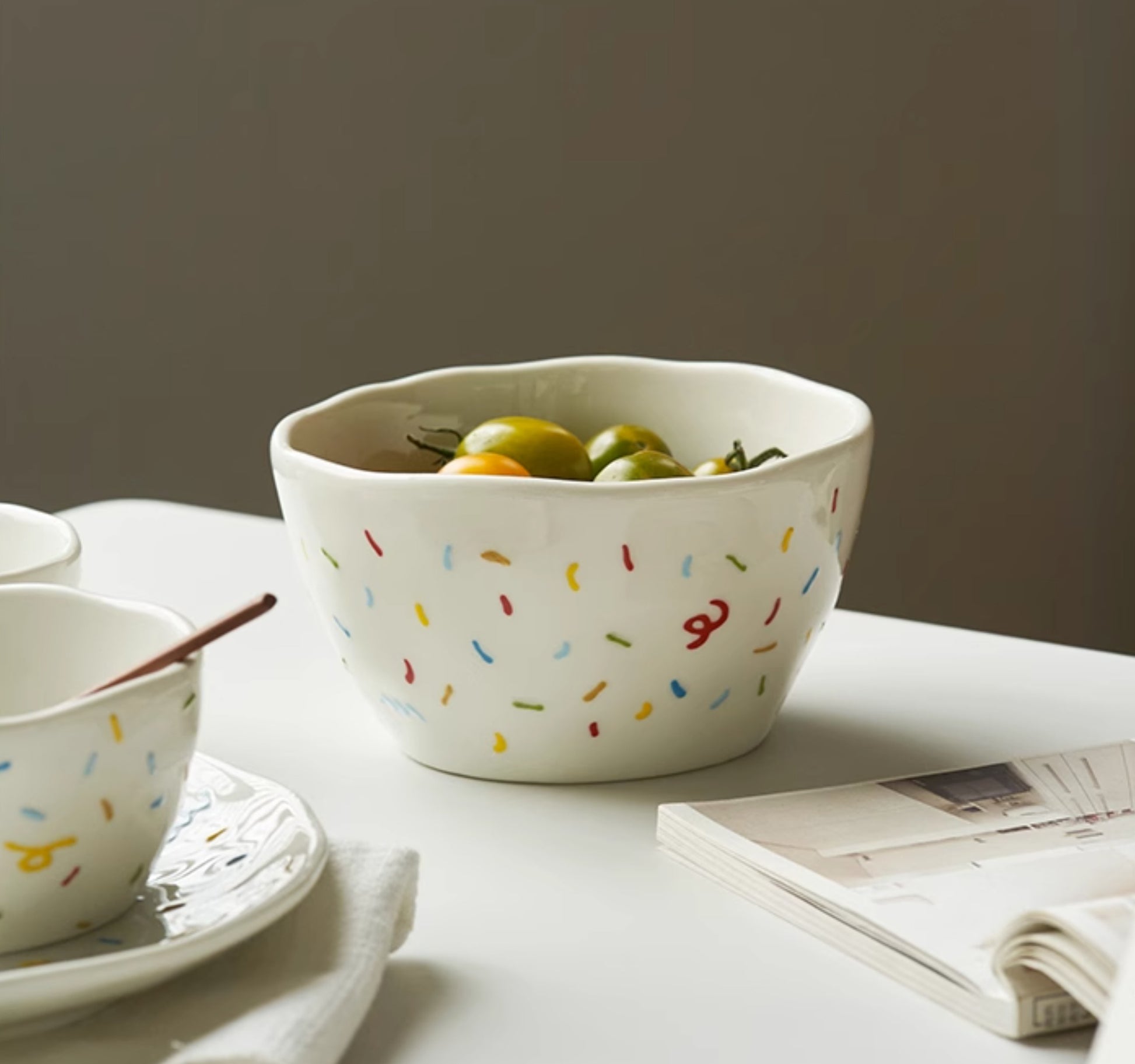 Pretty Ceramic Noodle Bowls Plates Mugs - PeauleyHome