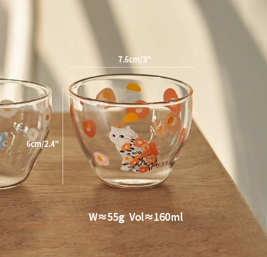 Japanese Style Delicate Glass Tea Cups for Ladies - PeauleyHome