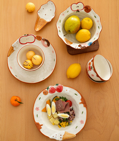 2025 New Arrival Adorable Underglazed Noodle Bowl Plate Set
