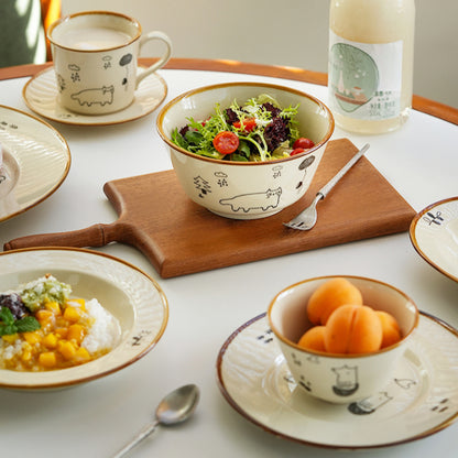 New Arrival Pretty Ceramic Plates Bowls Set