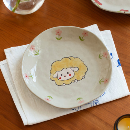 Cute Animal-themed Ceramic Underglazed Breakfast Plates