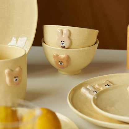 Adorable Yellow Ceramic Bowls Plates Mugs