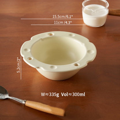 Cream Style Ceramic Bowls for Cereal or Fruits