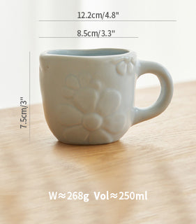 Embossed Floral Mugs for Home and Office - PeauleyHome