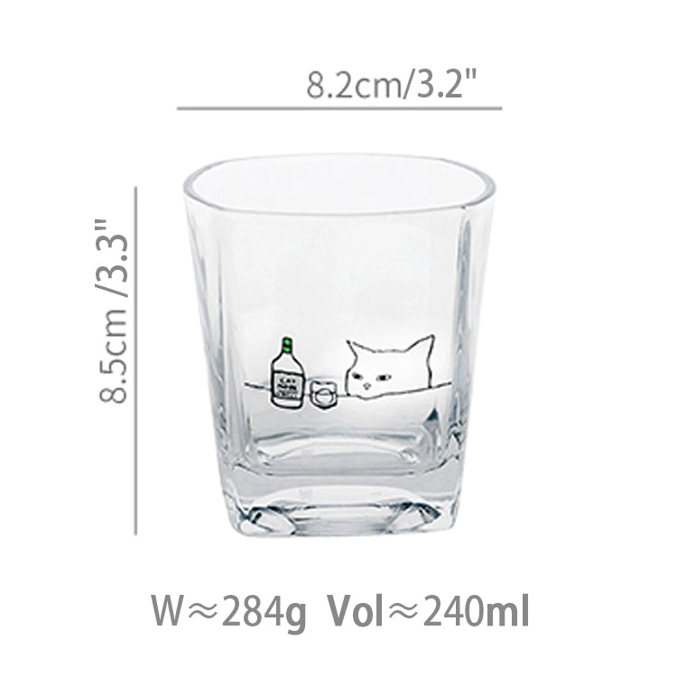 Cat Theme Glass Goblet for Juice or Wine