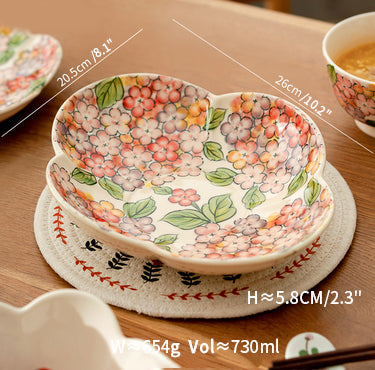 Beautiful Floral Ceramic Bowls Petal Plates - PeauleyHome