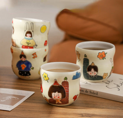 Delicate Ceramic Set Mugs for lovers - PeauleyHome