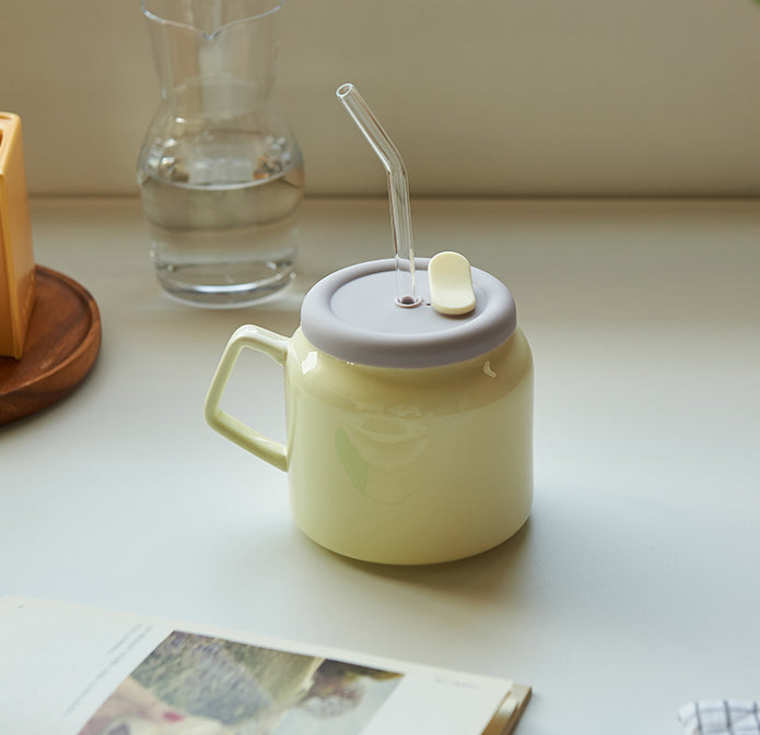 Ceramic Water Cup with Straw - PeauleyHome