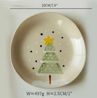 Christmas Tree Hand-painted Ceramic Mugs Plates Set - PeauleyHome