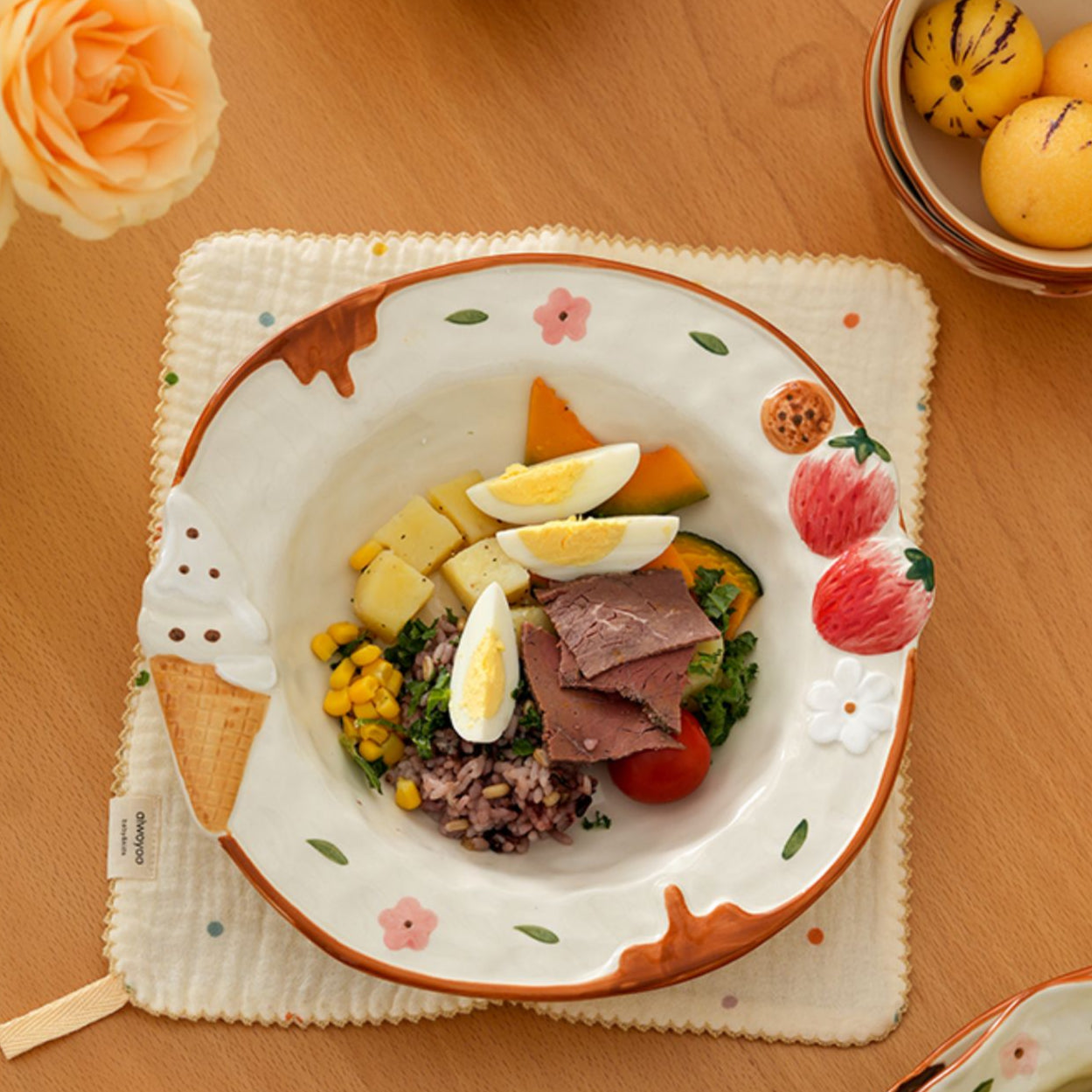 2025 New Arrival Adorable Underglazed Noodle Bowl Plate Set