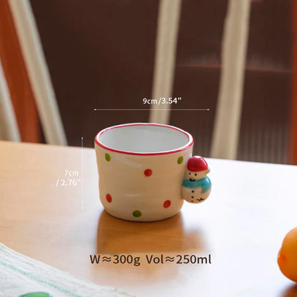 Handpainted Underglazed Ceramic Plate Spoon Christmas Gift