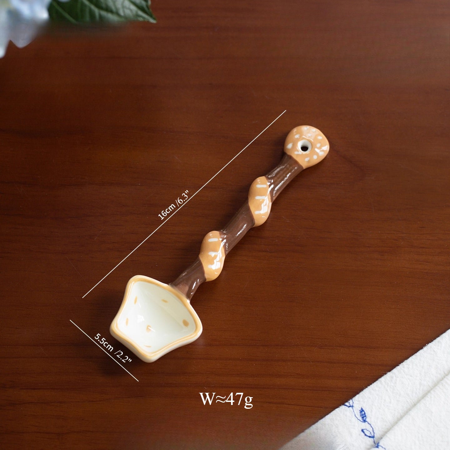 Japanese-style Ceramic Long-handled Soup Spoon