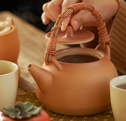 Small Ceramic Stove Tea Pot Set for Indoor Home - PeauleyHome