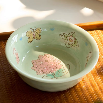 Pretty Underglazed Ceramic Yoghurt Bowl