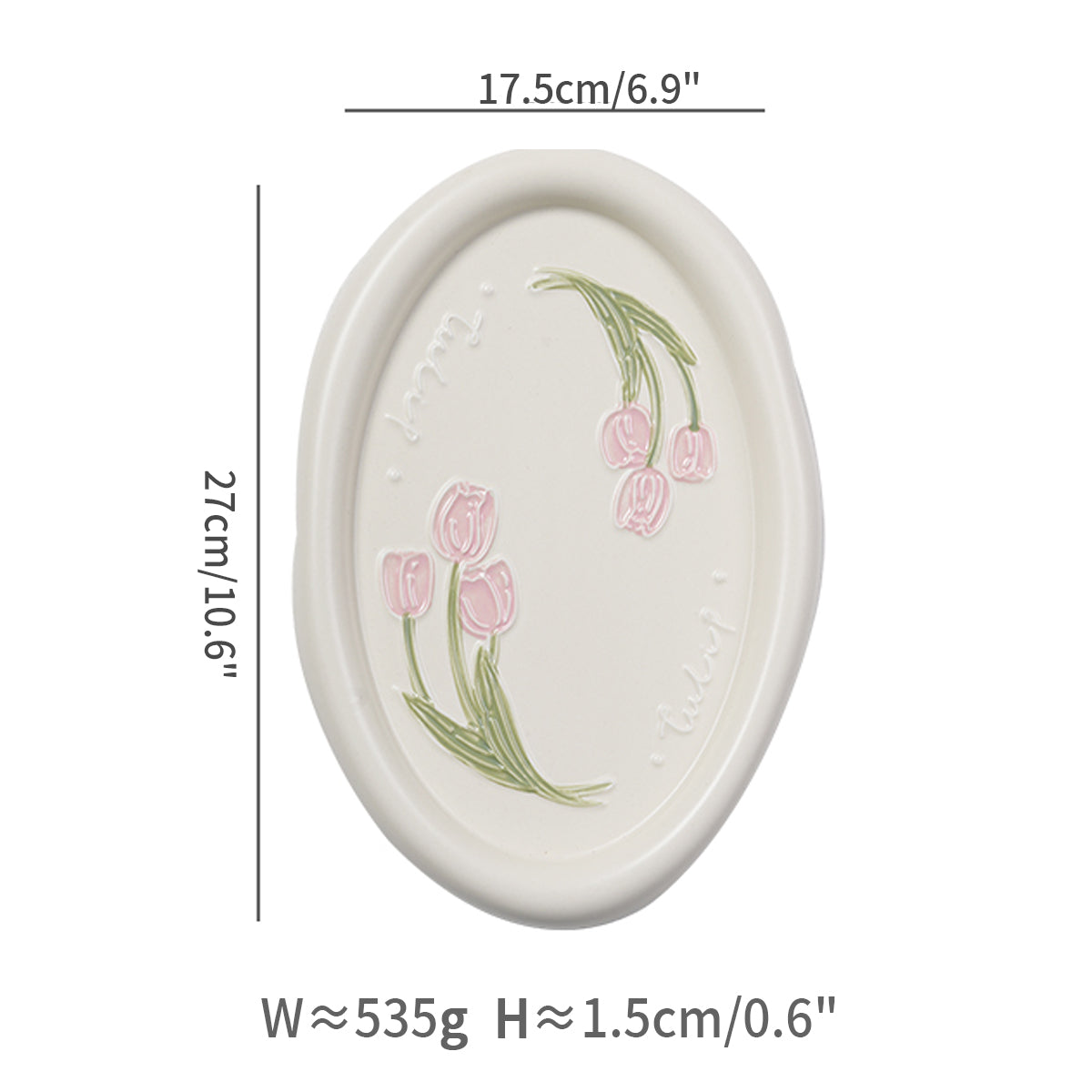 Beautiful Tulips-themed Ceramic Ceremonial Breakfast Plates