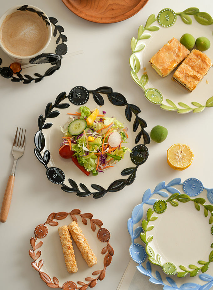 Delicate Ceramic Coffee Mugs and Plates