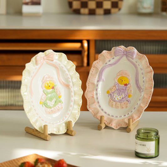 Exquisite Underglazed Ceramic Breakfast Plates
