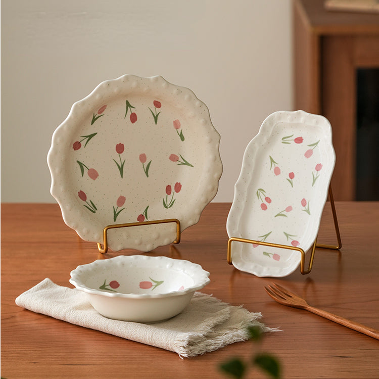 Beautiful Floral Ceramic Plates Bowls