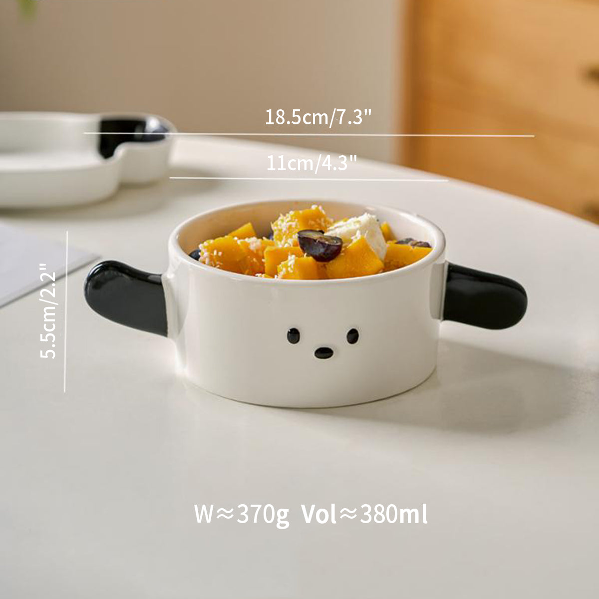 Cute Ceramic Plates Bowls with double Handles