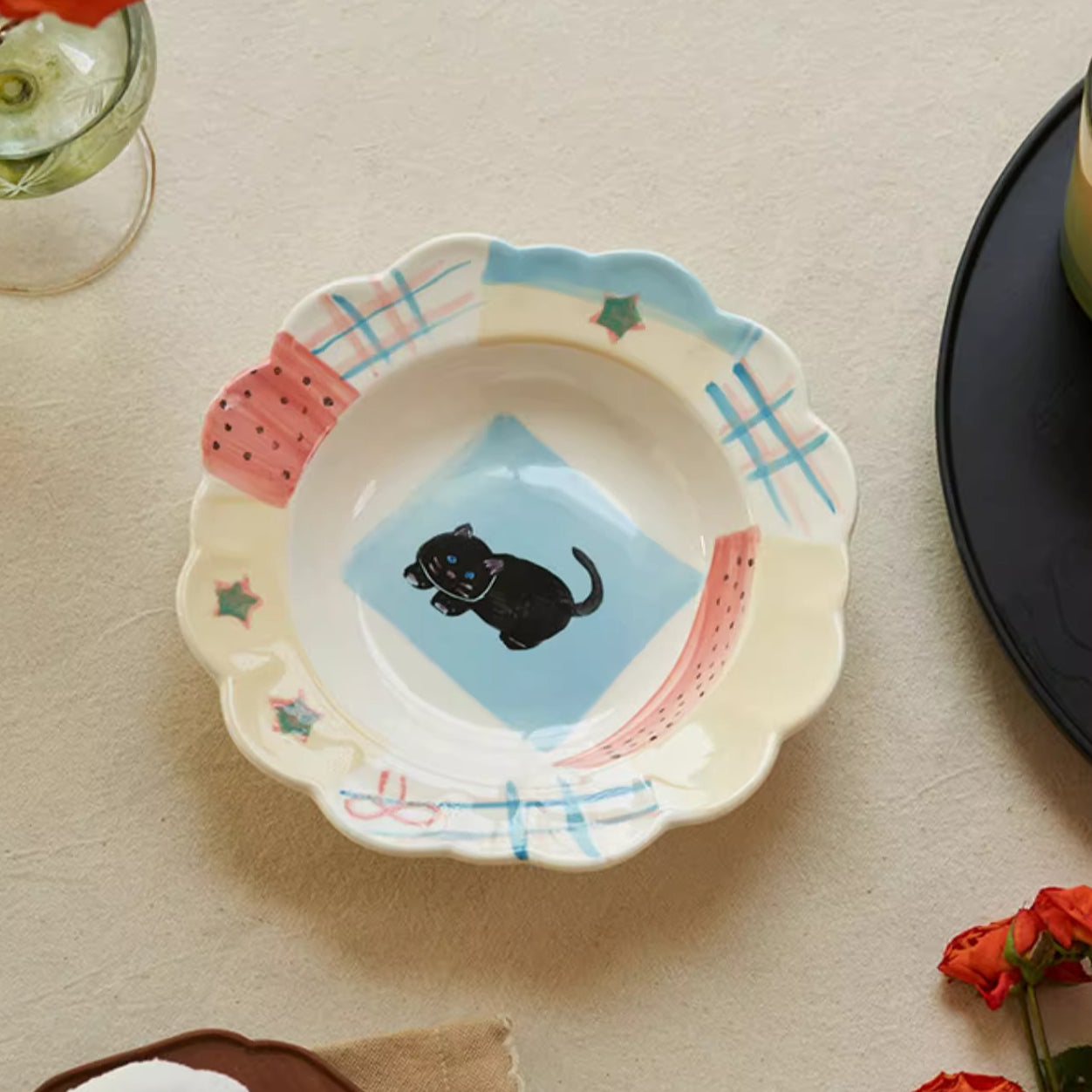 Cute Underglazed Ceramic Plates for Dessert
