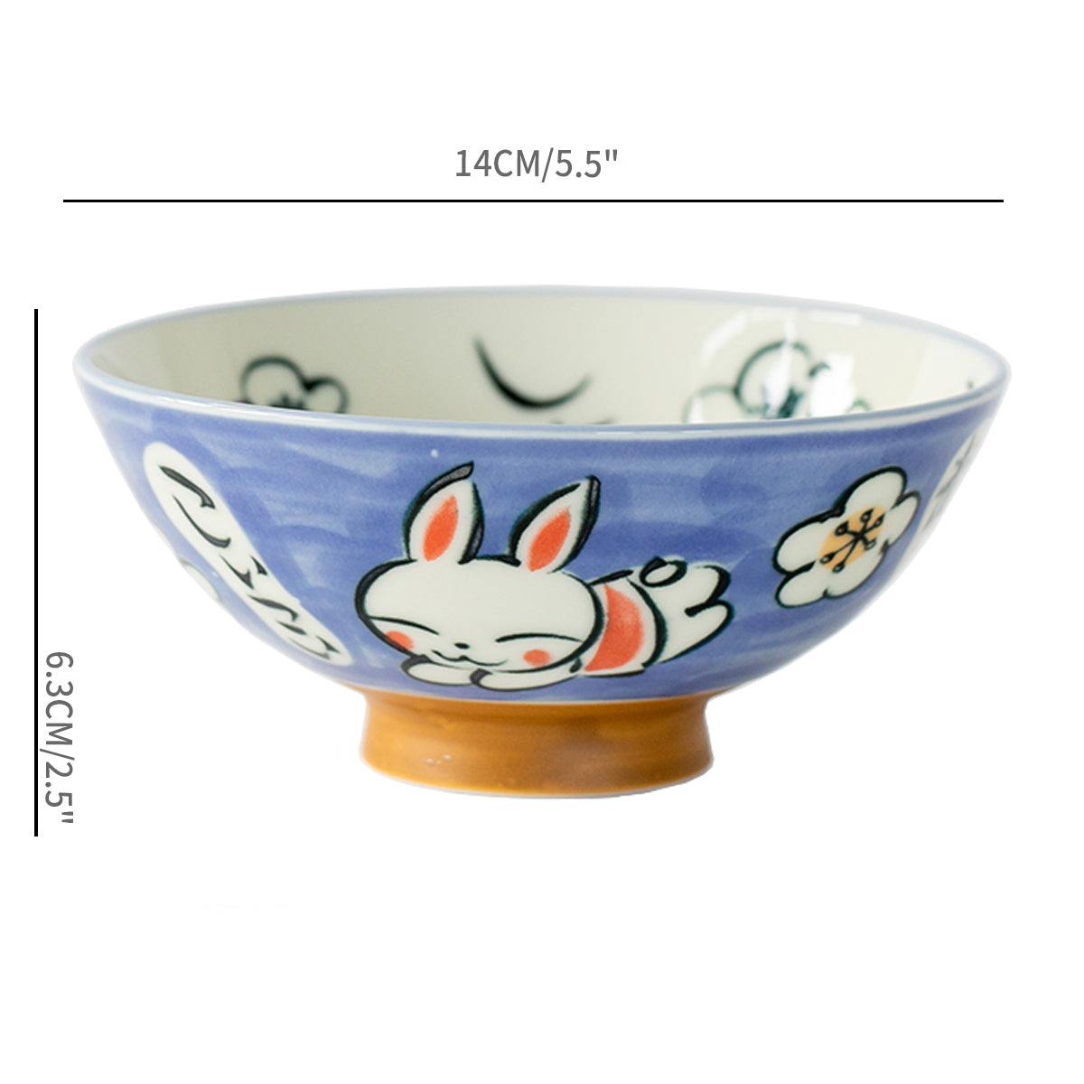 Japan Made Prosperity Animals Ceramic Rice Bowls