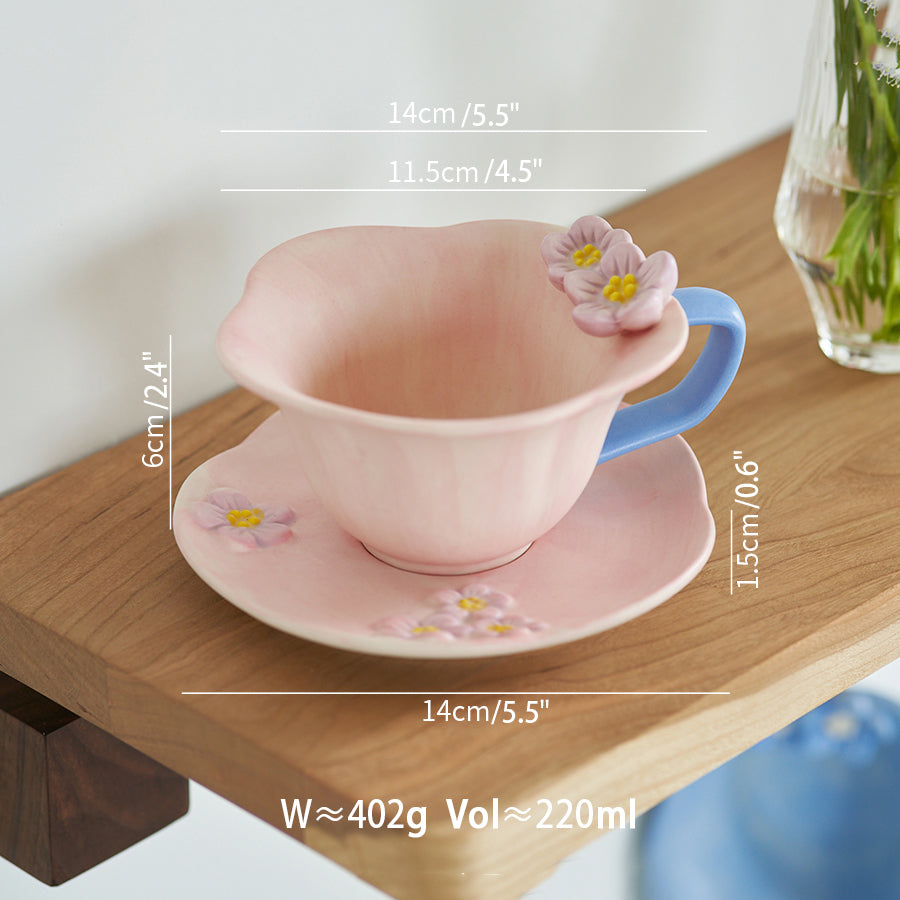 Delicate Pink Ceramic Cup Set