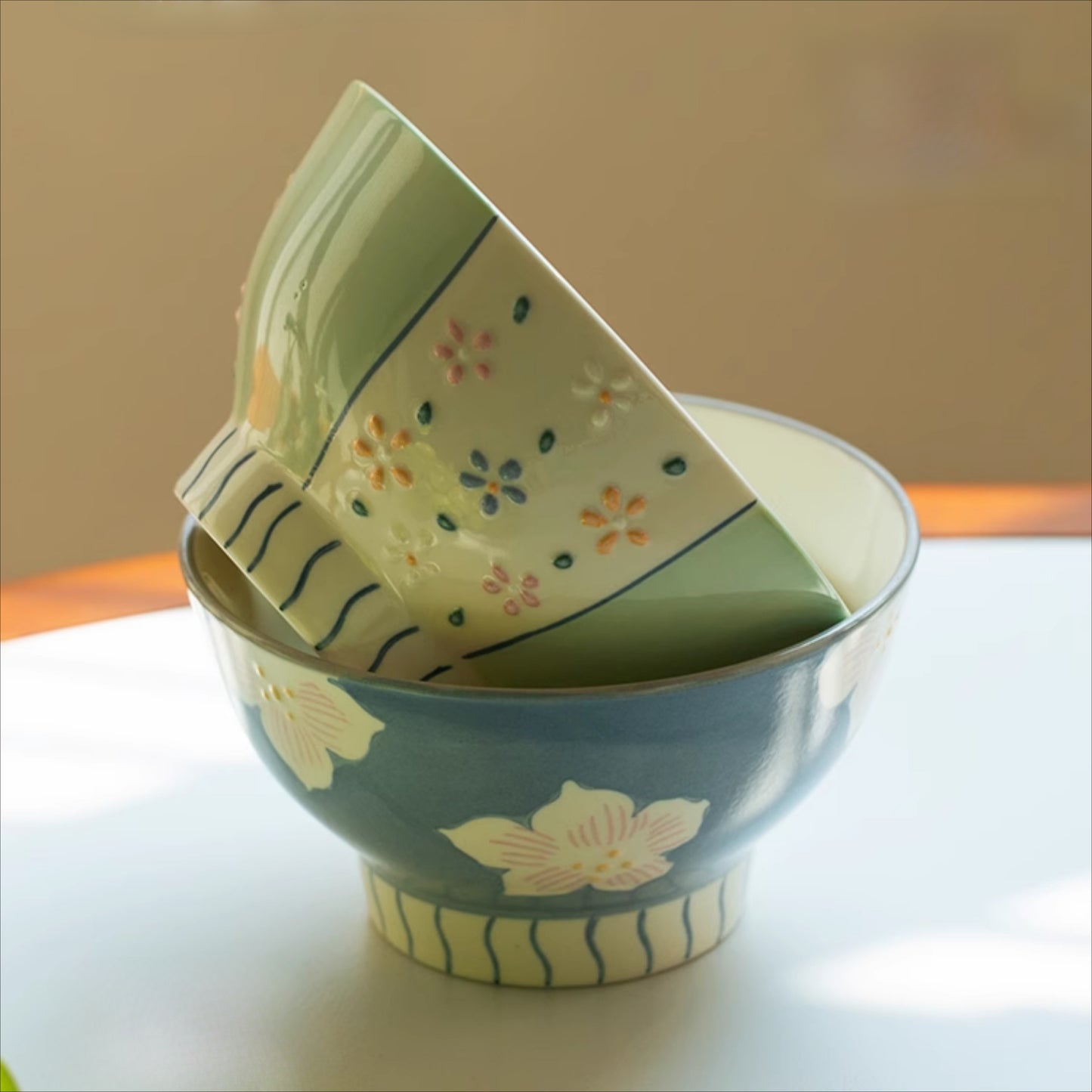 Delicate Ceramic Rice Bowls Set Ideal Gift