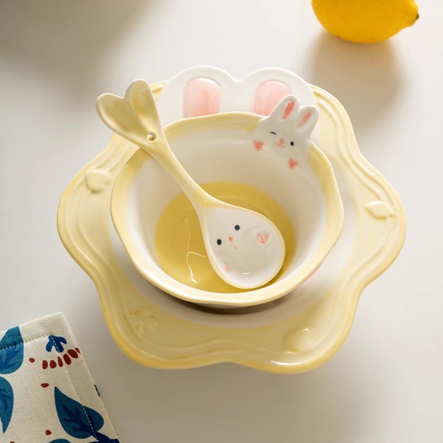 Adorable Rabbit Unicorn Ceramic Plates for Fruit or Food - PeauleyHome