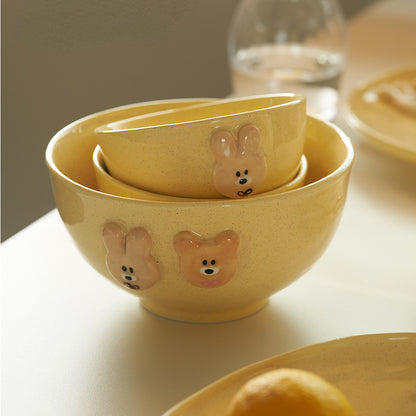 Adorable Yellow Ceramic Bowls Plates Mugs