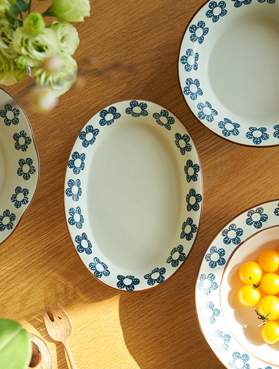 Pretty Floral Steak Plates Bowls New Arrival - PeauleyHome