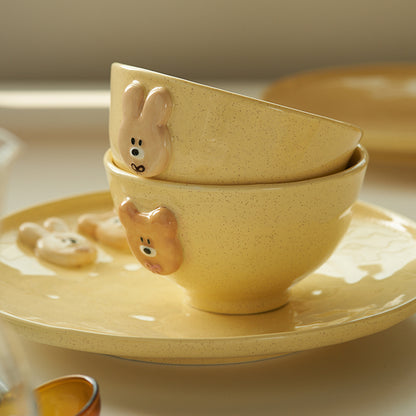 Adorable Yellow Ceramic Bowls Plates Mugs