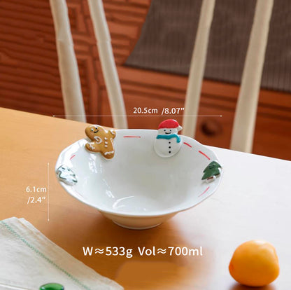 Handpainted Underglazed Ceramic Plate Spoon Christmas Gift